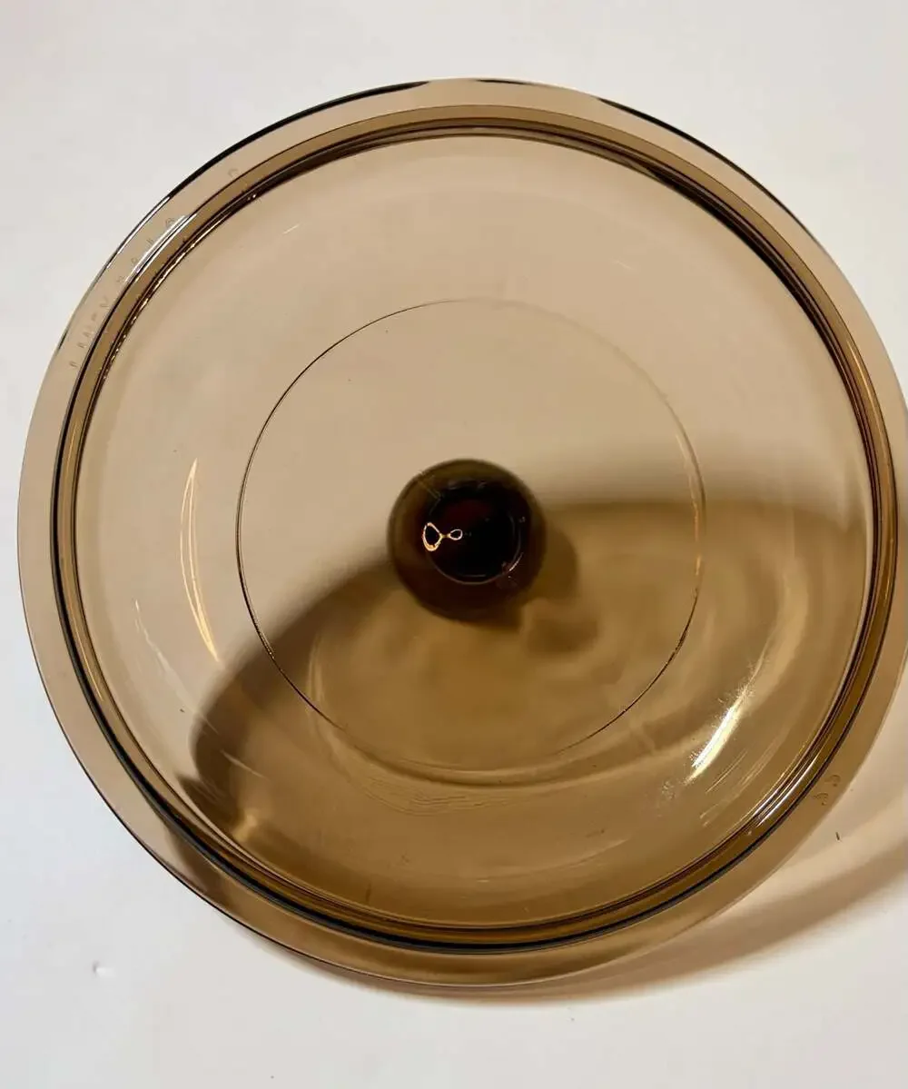 Vintage Corning Ware Visions Amber Glass Replacement Lid Model V-1-C